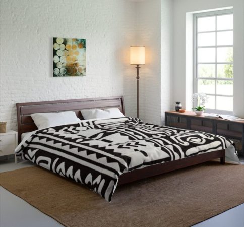 b&w mudcloth comforter king 1