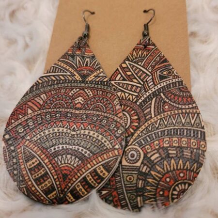 Handmade African Faux Leather Earrings