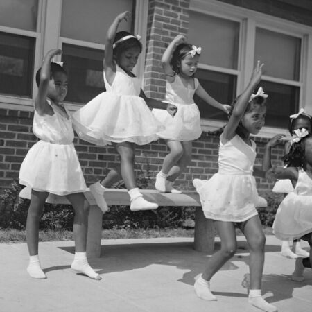 "Little Ballerinas" Framed Canvas African American Art