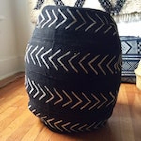 Mud cloth bean bag/ottoman